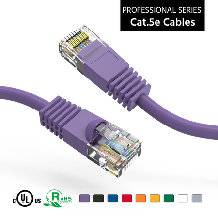 BESTLINK NETWARE CAT5E UTP Ethernet Network Booted Cable - 5ft-Purple 100504PU